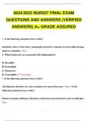 2024/2025 NUR257 FINAL EXAM QUESTIONS AND ANSWERS (VERIFIED ANSWERS) A+ GRADE ASSURED.