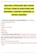2024/2025 LIFEGUARD RED CROSS ACTUAL EXAM 55 QUESTIONS AND ANSWERS (VERIFIED ANSWERS) A+ GRADE ASSURED.