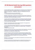 ATI RN Mental Health Nursing 2024 questions  and answers