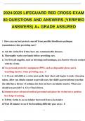 2024/2025 LIFEGUARD RED CROSS EXAMS BUNDLE ACTUAL  QUESTIONS AND ANSWERS (VERIFIED ANSWERS) A+ GRADE ASSURED.