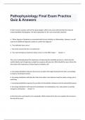 Pathophysiology Final Exam Practice Quiz & Answers