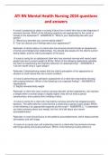 ATI RN Mental Health Nursing 2024 questions  and answers 