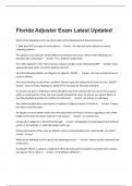 Florida Adjuster Exam Latest Updated