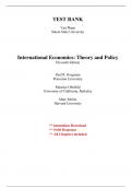 Test Bank for International Finance Theory and Policy, 11th Edition Krugman (All Chapters included)