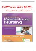 COMPLETE TEST BANK:  For Davis Advantage For Maternal-Newborn Nursing Critical Components Of Nursing Care 4Th Edition By Fraudnie Durham Latest Update