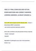 VBSC 211 FINAL EXAM |2023-2024 ACTUAL  EXAM QUESTIONS AND CORRECT ANSWERS  (VERIFIED ANSWERS ) ALREADY GRADED A+