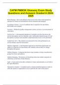  CAPM PMBOK Glossary Exam Study Questions and Answers Graded A 2024-2025
