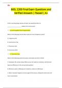 BIOL 2200 Final Exam Questions and  Verified Answers | Passed | A+ 