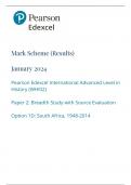 PEARSON EDEXCEL A LEVEL HISTORY PAPER 2 MARK SCHEME 2024 (WHI02/02:Breadth Study with Source Evaluation)
