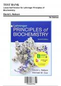 Test Bank: Loose-leaf Version for Lehninger Principles of Biochemistry, 7th Edition by David L Nelson - Chapters 1-28, 9781464187964 | Rationals Included