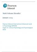 PEARSON EDEXCEL A LEVEL PSYCHOLOGY PAPER 1 MARK SCHEME 2024 (WPS04/01:Clinical Psychology and Psychological Skills)