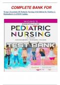 COMPLETE BANK FOR Wong's Essentials OF Pediatric Nursing 11th Edition By Marilyn J. Hockenberry LATEST Update.