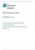 PEARSON EDEXCEL GCSE ECONOMICS PAPER 1 MARK SCHEME 2023 (4EC1/01:Microeconomics and Business Economics)