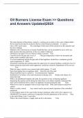 Oil Burners License Exam >> Questions and Answers Updated|2024