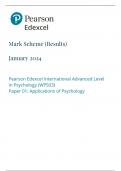 PEARSON EDEXCEL A LEVEL PSYCHOLOGY MARK SCHEME PAPER 1 2024 (WPS03/01: Applications of Psychology)