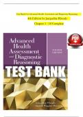 Test Bank For Advanced Health Assessment and Diagnostic Reasoning 4th Edition by Jacqueline