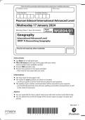 PEARSON EDEXCEL A LEVEL GEOGRAPHY PAPER 4 2024 (WGE04/01:Researching Geography)