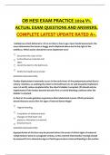 OB HESI EXAM PRACTICE 2024 V1.  ACTUAL EXAM QUESTIONS AND ANSWERS. COMPLETE LATEST UPDATE RATED A+.
