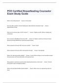 PCE Certified Breastfeeding Counselor Exam Study Guide