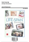 Test Bank for Life-Span Development , 17th Edition by John W Santrock, 9781259922787, Covering Chapters 1-20 | Includes Rationales