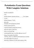 Periodontics Exam Questions With Complete Solutions