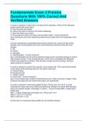 Fundamentals Exam 3 Practice Questions With 100% Correct And Verified Answers