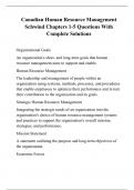Canadian Human Resource Management Schwind Chapters 1-5 Questions With Complete Solutions