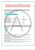 ATI RN Custom NURSING 221 Exam 3 Questions and Correct Answers 2024