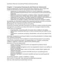 Summary Finance and accounting (Financial accounting part)