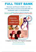 Test Bank For Maternity and Women's Health Care 13th Edition by Deitra Lowdermilk, Mary Catherine Cashion, Shannon Perry, Kathy Alden, Ellen Olshansky  9780323810180 Chapter 1-37 Complete Guide.