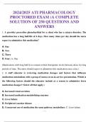 2023/2024 ATI PHARMACOLOGY PROCTORED EXAM (A COMPLETE SOLUTION OF 250 QUESTIONS AND ANSWERS