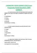 CHEMISTRY FOOD SCIENCE (CDE) Exam  Frequently Tested Questions 100%  CORRECT.
