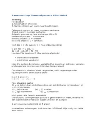 Samenvatting aantekeningen Thermodynamica for Food Scientists FPH 10803