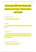 Fluoroscopy ARRT Exam Study guide Questions and Answers | Already passed |  Latest Update