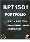 BPT1501 Assignment 7 PORTFOLIO (COMPLETE ANSWERS) Semester 1 2024 (536073) - DUE 18 June 2024