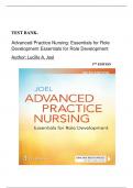 TEST BANK-  Advanced Practice Nursing: Essentials for Role Development Essentials for Role Development 5th Edition ( by Lucille A. Joel, 2022) ,Chapter 1- 30  ||All Chapters 