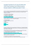 Complete Test Bank For ATI Care Of Children RN  |With Actual Questions And Verified Answers|  Already Graded A+|100% Guaranteed To Pass!