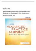 TEST BANK- Advanced Practice Nursing: Essentials for Role Development Essentials for Role Development 5th Edition ( by Lucille A. Joel, 2022) ,Chapter 1- 30 ||Latest Edition