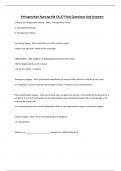 Perioperative Nursing-HN Ch.37 Final Questions And Answers