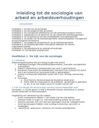  Inleiding tot de sociologie van arbeid en arbeidsverhoudingen , VUB , TEW , Handelsingenieur 