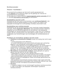 Samenvatting hoorcolleges Rechtseconomie + samenvatting uit boek