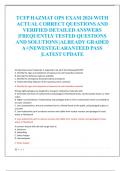 TCFP HAZMAT OPS EXAM 2024 WITH  ACTUAL CORRECT QUESTIONS AND  VERIFIED DETAILED ANSWERS  |FREQUENTLY TESTED QUESTIONS  AND SOLUTIONS |ALREADY GRADED  A+|NEWEST|GUARANTEED PASS  |LATEST UPDATE