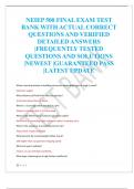 NEIEP 500 FINAL EXAM TEST  BANK WITH ACTUAL CORRECT  QUESTIONS AND VERIFIED  DETAILED ANSWERS  |FREQUENTLY TESTED  QUESTIONS AND SOLUTIONS  |NEWEST |GUARANTEED PASS  |LATEST UPDATE