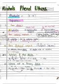 Chemistry Alcohol phenol ether summary chemical reactions preparation tests interconversion class 12 notes