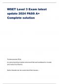 WSET Level 3 Exam latest update 2024 PASS A+ Complete solution Trichloranisole (TCA) Is a wine fault that makes wine smell like wet cardboard or mould, and mutes fruit flavors Sulfur Dioxide can be a wine fault that causes...