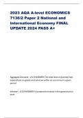 2023 AQA A-level ECONOMICS 7136/2 Paper 2 National and International Economy FINAL UPDATE 2024 PASS A+