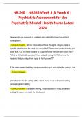 NR 548 | NR548 Week 5 & Week 6 | Psychiatric Assessment for the Psychiatric-Mental Health Nurse Latest 2024
