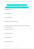 Health Assessment Exam 1: Elsevier  Questions & Correct Answers/ Graded A+Health Assessment Exam 1: Elsevier  Questions & Correct Answers/ Graded A+