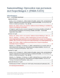 Samenvatting artikelen: Opvoeden van personen met beperkingen 1 (PABA 5233)