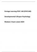 Portage Learning PSYC 140 (PSYC140) Developmental Lifespan Psychology Module 2 Exam Latest 2024 